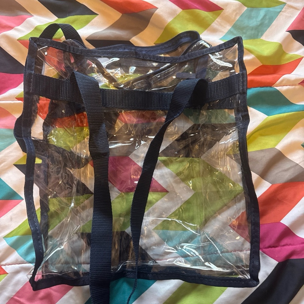 Amazon Clear Tote Bag with Black Trim